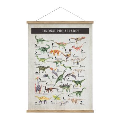 Schoolplaat alfabet met dinosaurussen