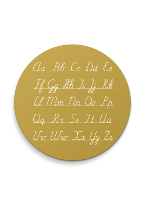 Muurcirkel Alfabet en getallen oker (set van 3)