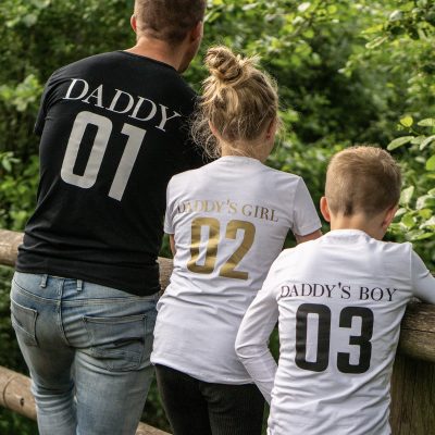 Twinning shirt daddy's girl en daddy's boy voor vaderdag