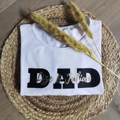 T-shirt met kindernamen en dad voor vaderdag