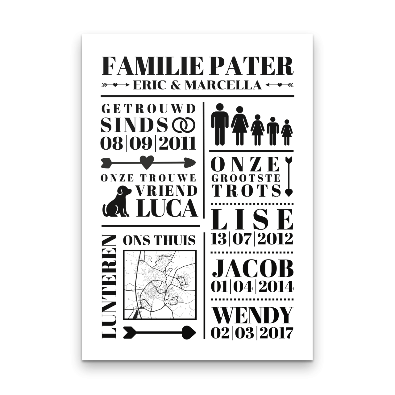 Perforatie Gooi Geelachtig Familie Poster | Snoezig & Stoer