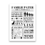 Witte familie poster zonder lijst in formeel lettertype